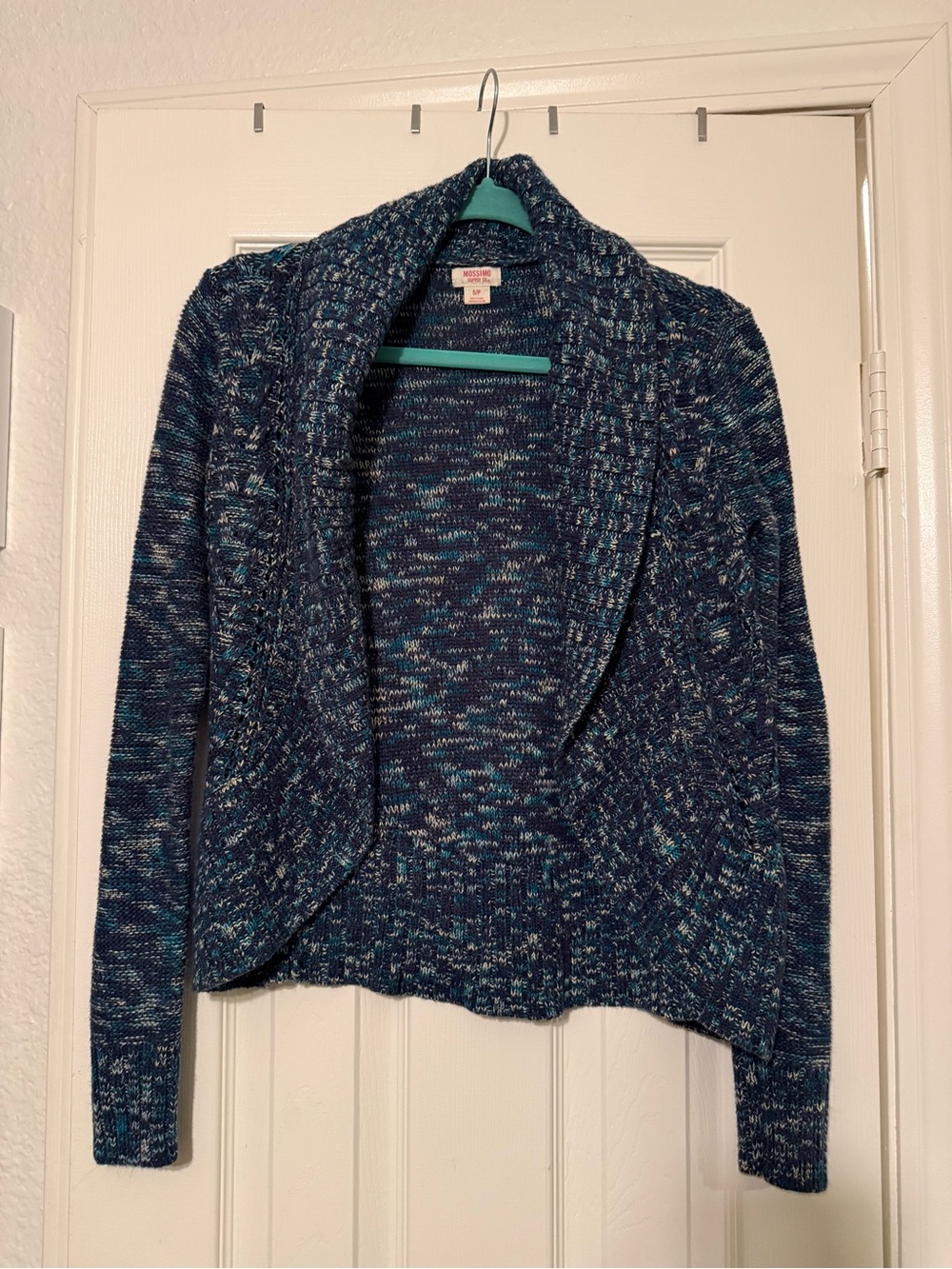 Mossimo Supply Co. Blue Marled Open-Front Cardigan